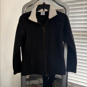 Sweatshirt Black Jacket with Cream Collar